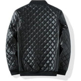 Klassische, gepolsterte Designer-Lederjacke aus reinem Schaffell für Herren in Blau
